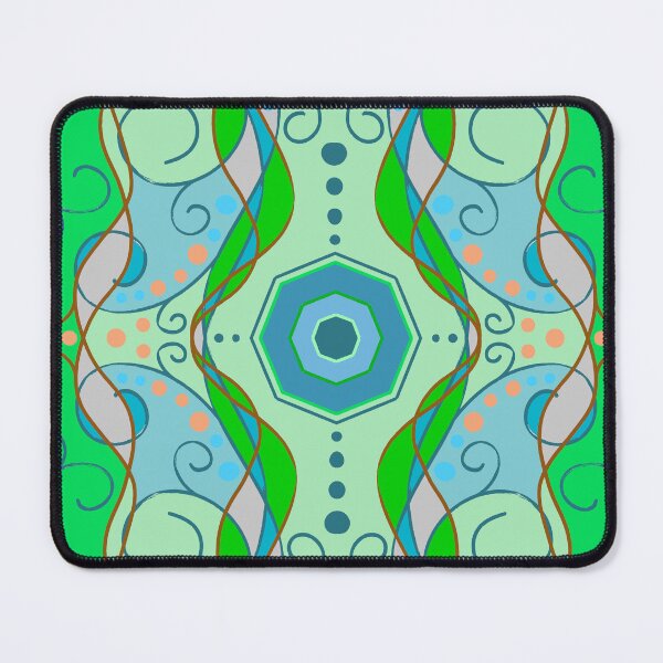Item preview, Retro Dreamy Wave Pattern in Green and Blue designed and sold by anamariafischer.