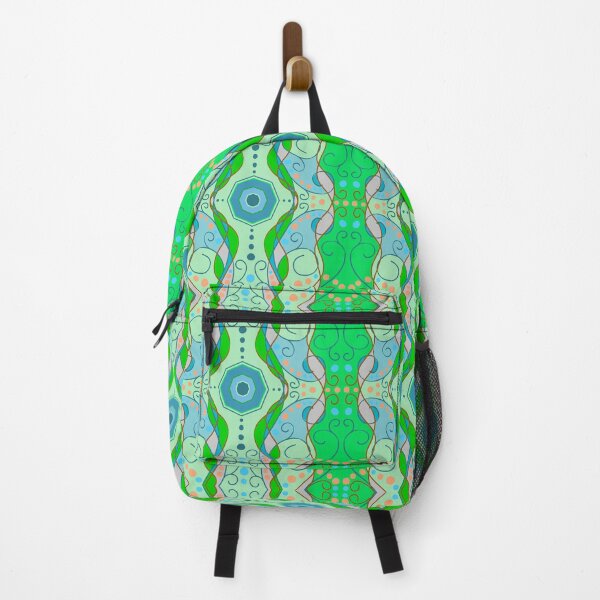 Item preview, Retro Dreamy Wave Pattern in Green and Blue designed and sold by anamariafischer.
