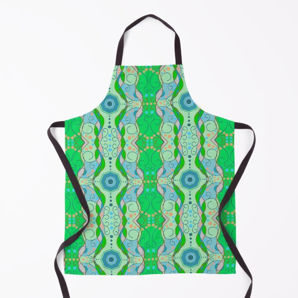 Item preview, Retro Dreamy Wave Pattern in Green and Blue designed and sold by anamariafischer.