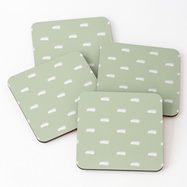 Item preview, White Minimalist Dashes on Sage Green designed and sold by KSimpson838.