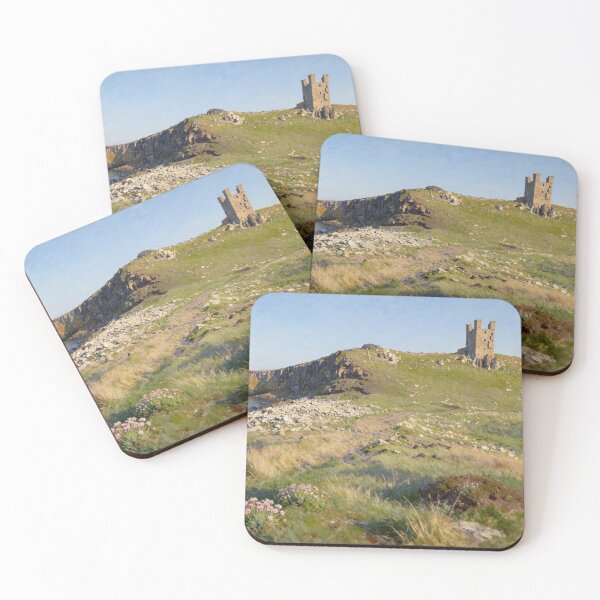 Item preview, Dunstanburgh Castle Coastal Painting – Northumberland Cliffs Art designed and sold by QuietCanvasArtworks.