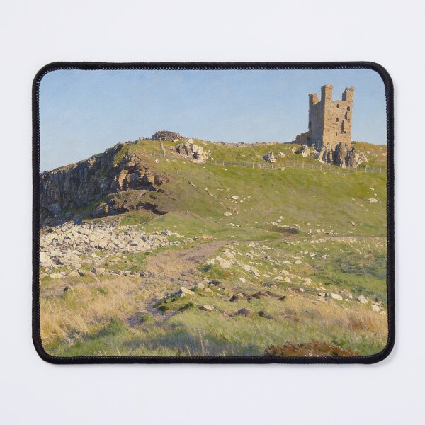 Item preview, Dunstanburgh Castle Coastal Painting – Northumberland Cliffs Art designed and sold by QuietCanvasArtworks.