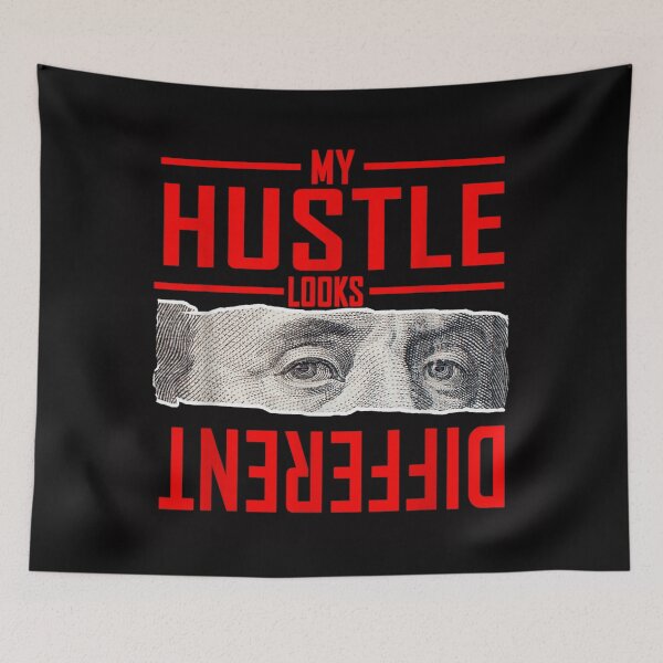Item preview, My Hustle Looks Different Benjamin Franklin 100 Dollar Bill Eyes Typography designed and sold by WumbleDoor.