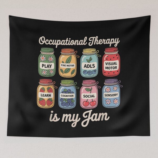 Item preview, Occupational Therapy Is My Jam Fruit Mason Jars Pediatric OT Design designed and sold by WumbleDoor.