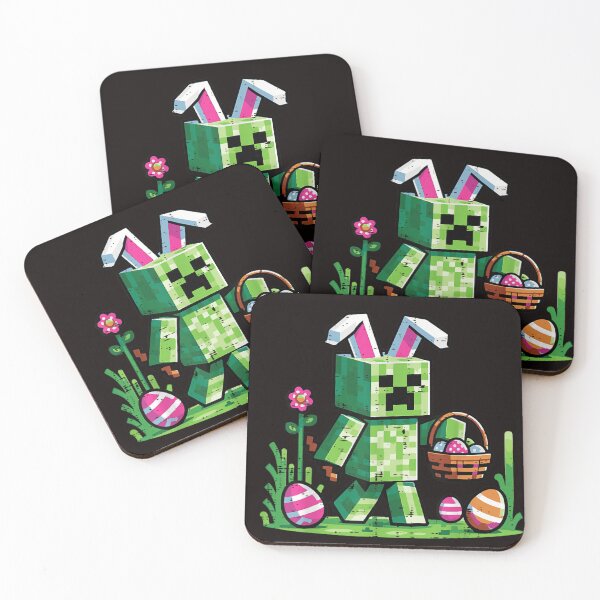 Item preview, Block Game Monster Easter Bunny Character with Eggs designed and sold by randomslife.