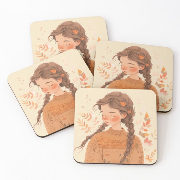Item preview, Autumn Girl with Braids designed and sold by MayflowerandIvy.