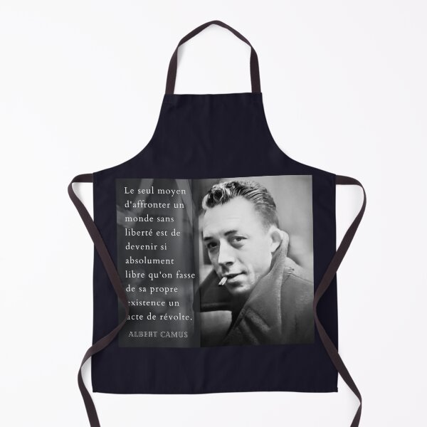 Item preview, Albert Camus portrait and quote: Le seul moyen d'affronter un monde sans designed and sold by artbleed.