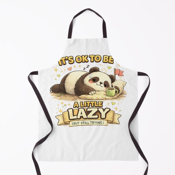 Item preview, Funny Panda Graphics – “It’s OK To Be A Little Lazy (But Still Trying)” Cute Mental Health & Self Care Graphic Quote designed and sold by SilenceInNature.