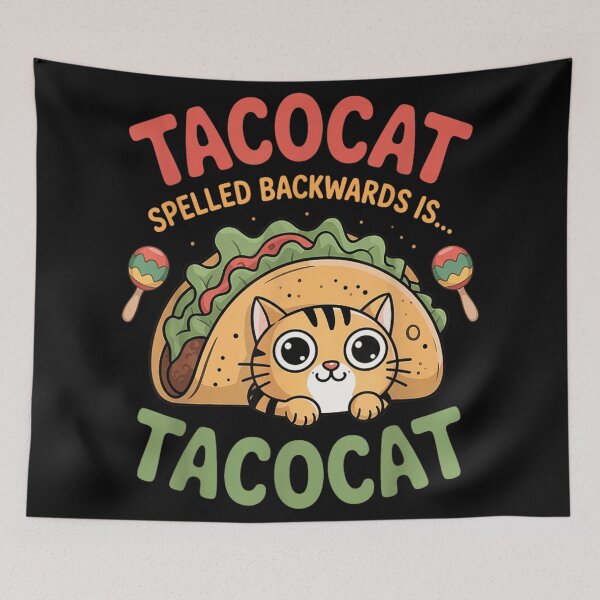 Item preview, Funny Tacocat Spelled Backwards Is Tacocat Palindrome Kitty Taco Mexican Food Pun designed and sold by DienesAngele.