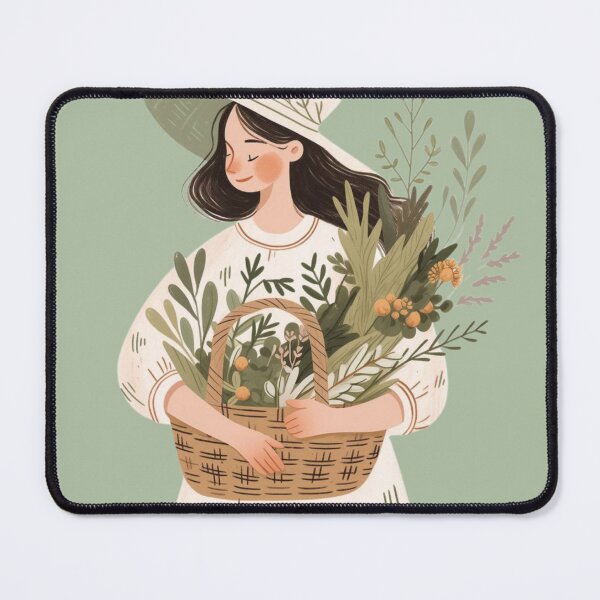 Item preview, Girl with harvest basket designed and sold by MayflowerandIvy.