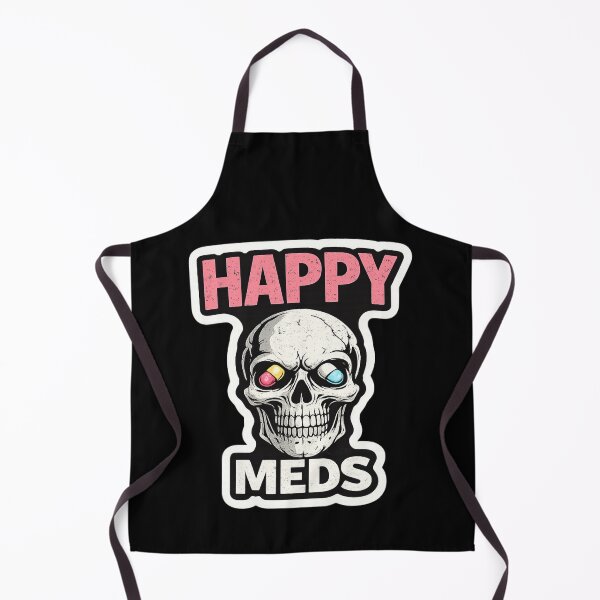 Item preview, Happy Meds Skull Funny Mental Health Sticker Dark Humor Anxiety Meme designed and sold by VibeOffline Studio.
