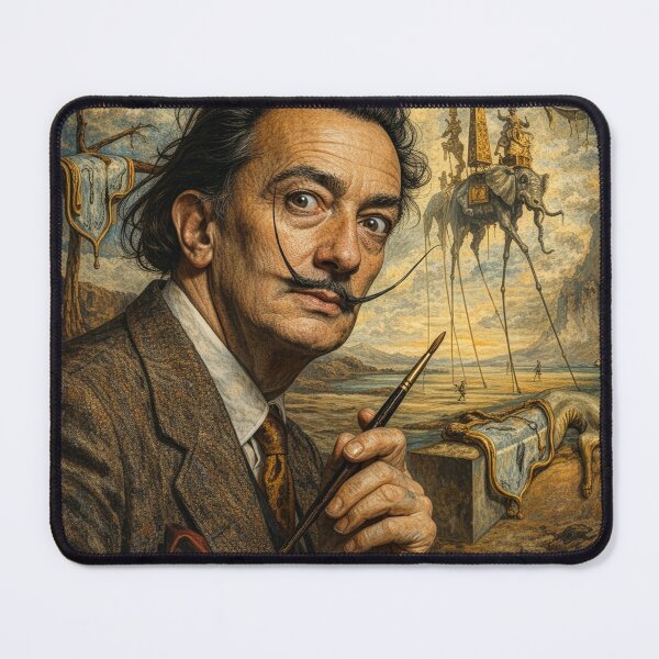Item preview, Surreal Salvador Dalí Portrait Oil Painting designed and sold by Jessica Levaton.