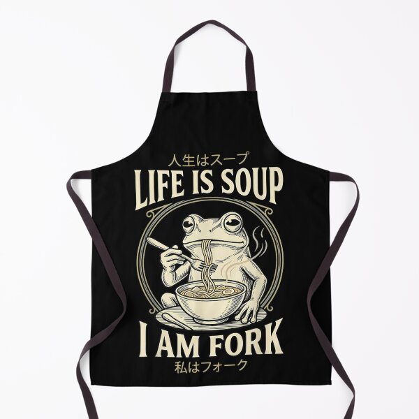 Item preview, Vintage Japanese Aesthetic Frog Eating Ramen Noodles Life Is Soup I Am Fork designed and sold by DienesAngele.