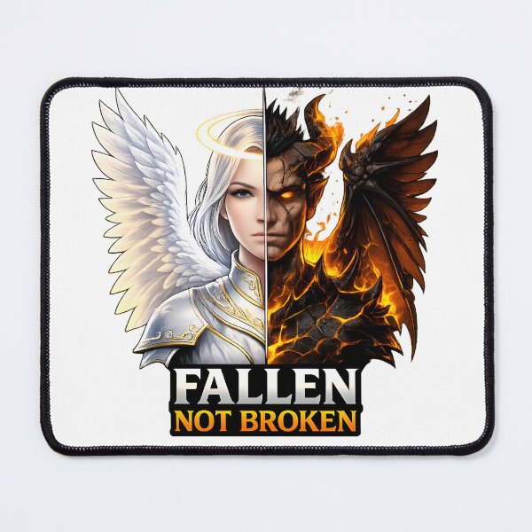 Item preview, Dark Angel vs Demon Shirt – Fallen Not Broken Gothic Design designed and sold by Rivistudio.
