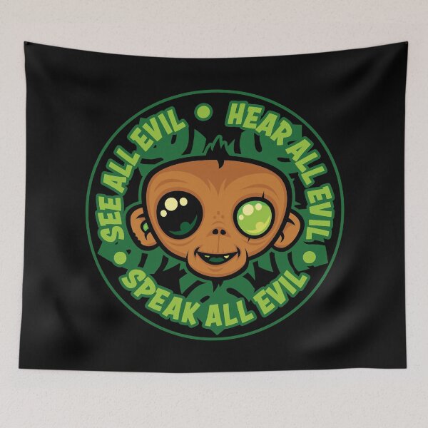 Item preview, See, Hear and Speak All Evil Monkey designed and sold by fizzgig.