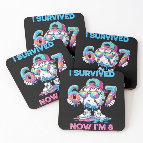 Item preview, I Survived 6 7 Now I Am 8 Funny Baseball Donut Birthday designed and sold by DienesAngele.