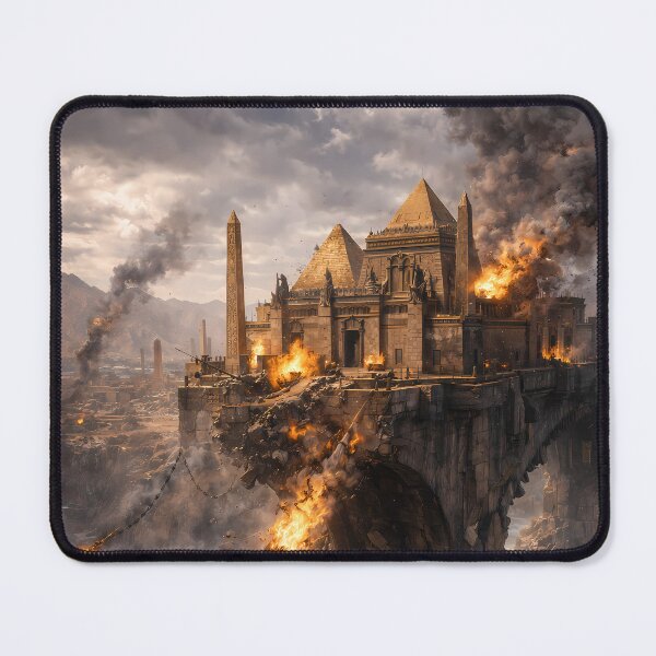Item preview, Ancient Pyramid Siege Cliff Battle Fantasy Art designed and sold by KnitOfShadoF.