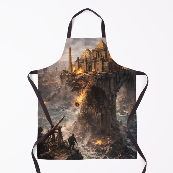 Item preview, Ancient Pyramid Siege Cliff Battle Fantasy Art designed and sold by KnitOfShadoF.