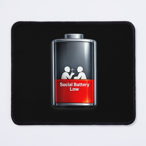 Item preview, Social Battery Low - Introvert Mood Funny Design designed and sold by JohnVBurks.