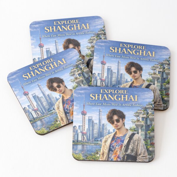 Item preview, Explore Shanghai – Modern Fashion City Travel Poster | Shanghai Skyline Lifestyle Aesthetic Art designed and sold by Inkora-Art.