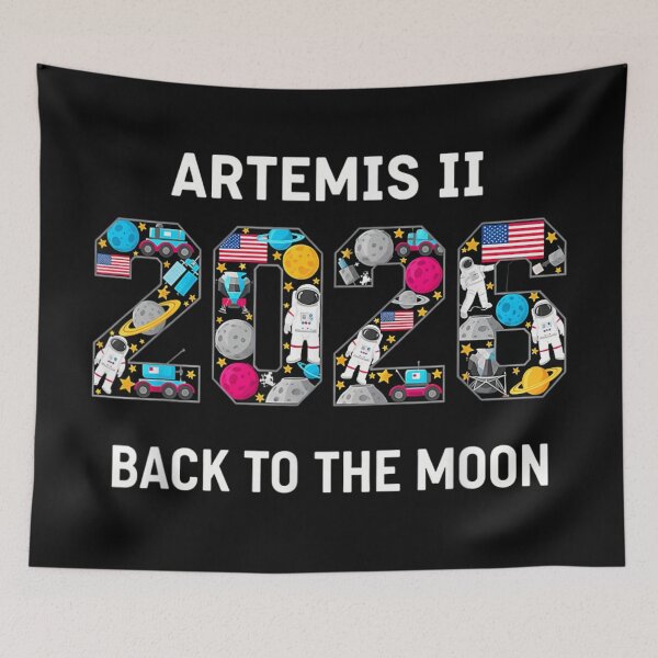 Item preview, Artemis II 2026 Back To The Moon Space Icons Astronaut Collage Graphic designed and sold by WilliaMaler.