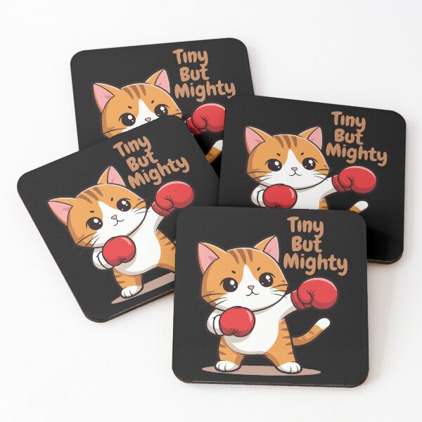 Item preview, Tiny But Mighty Boxing Cat - Cute Ginger Kitten Motivation Art designed and sold by OuSfian1.