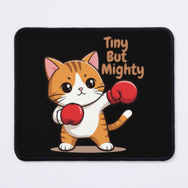 Item preview, Tiny But Mighty Boxing Cat - Cute Ginger Kitten Motivation Art designed and sold by OuSfian1.