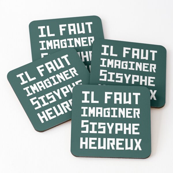 Aperçu de l'œuvre Albert Camus TEXTE : il faut imaginer sisyphe heureux créée et vendue par artbleed.