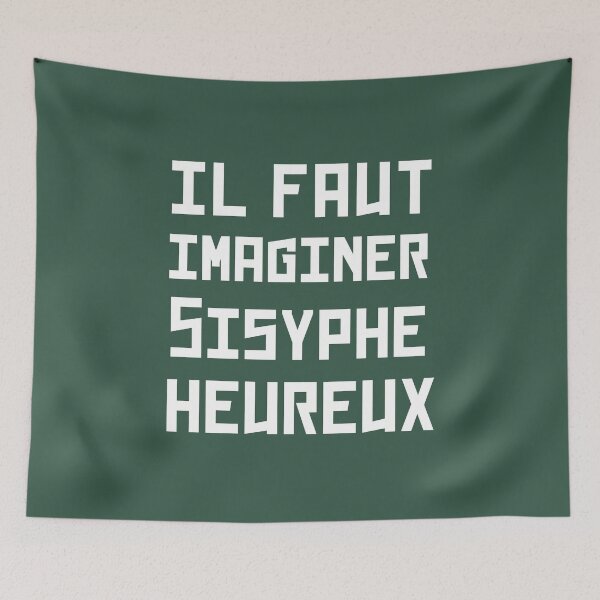 Item preview, Albert Camus TEXT: il faut imaginer sisyphe heureux designed and sold by artbleed.