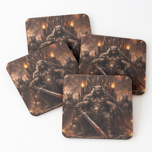 Item preview, Dark Fantasy Warrior Inferno Battle Scene Art designed and sold by KnitOfShadoF.