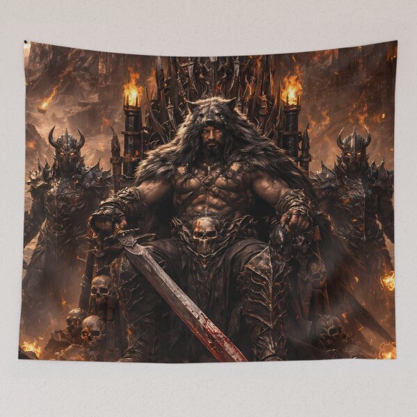 Item preview, Dark Fantasy Warrior Inferno Battle Scene Art designed and sold by KnitOfShadoF.