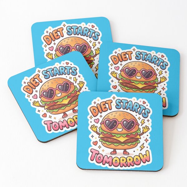 Item preview, Diet Starts Tomorrow Funny Burger | Kawaii Foodie Humor designed and sold by My-Hoodies.