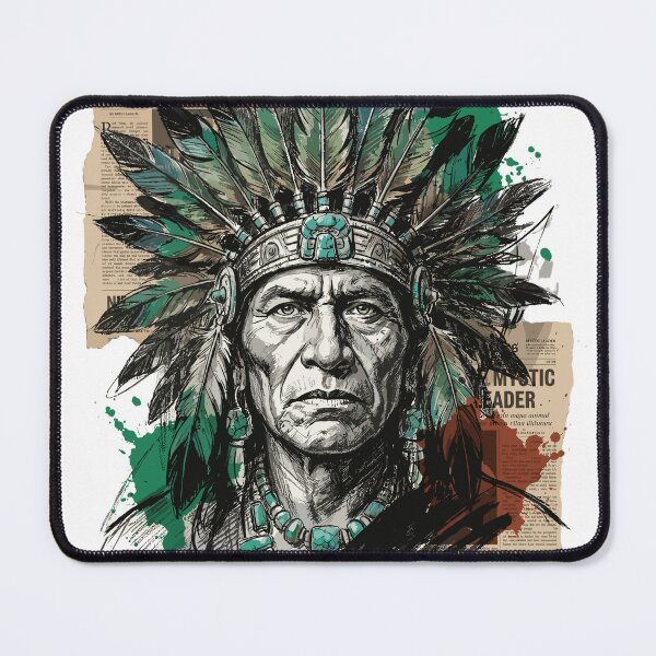 Item preview, Aztec Shaman Mystic Warrior Portrait Collage designed and sold by TaruHonu.
