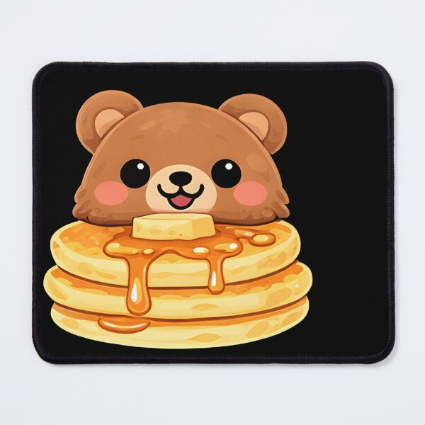 Item preview, Kawaii Brown Bear Napping on Pancakes - Cute Chibi Teddy Bear Breakfast Art designed and sold by Trendora90.