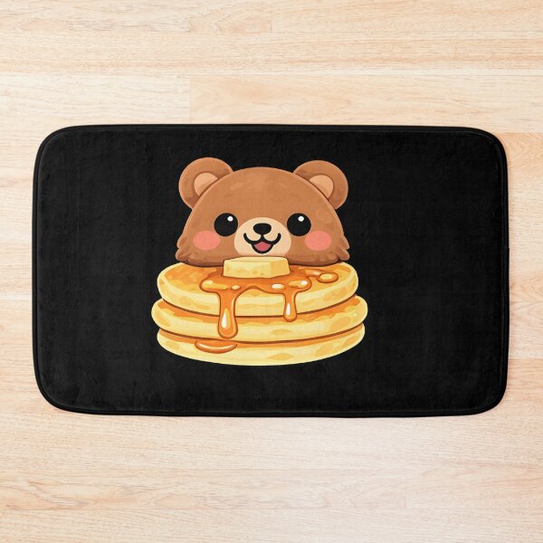 Item preview, Kawaii Brown Bear Napping on Pancakes - Cute Chibi Teddy Bear Breakfast Art designed and sold by Trendora90.