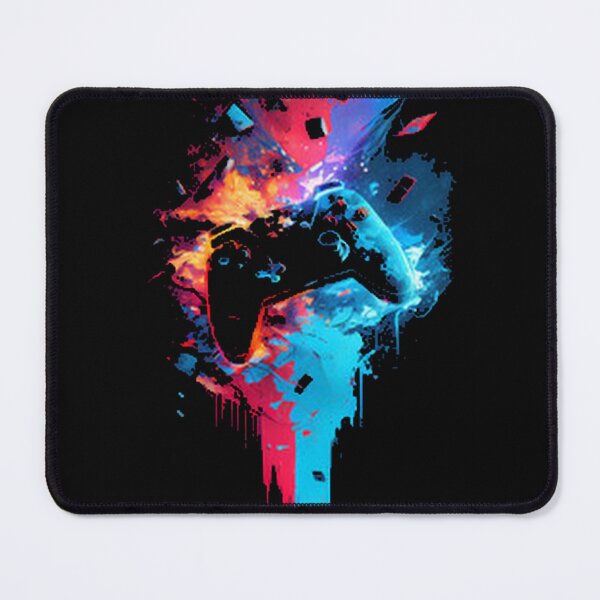 Artikelvorschau, Abstrakte Kunst: Explodierender Neon-Gaming-Controller entworfen und verkauft von Daisy Doodles.