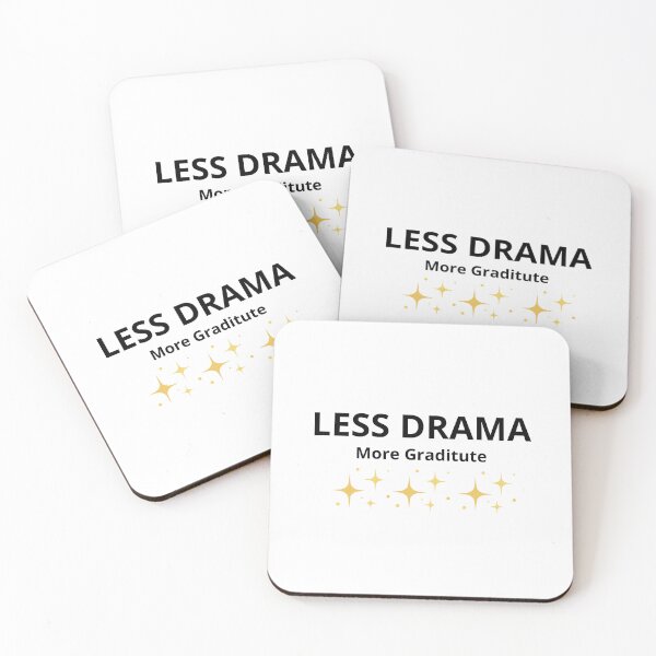 Item preview, Less Drama More Gratitude – Positive Mindset Minimalist Quote designed and sold by FreshLineArts.