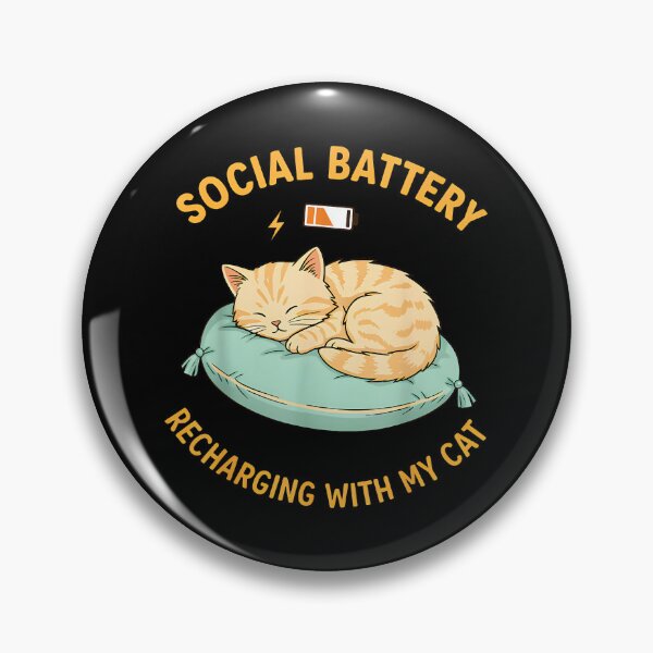 Item preview, Social Battery Recharging with My Cat Cute Cat designed and sold by JohnVBurks.