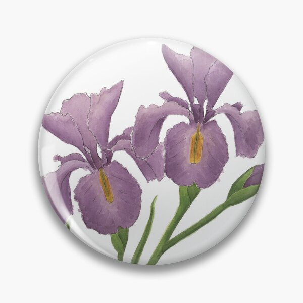 Artikelvorschau, Lila Iris Aquarellblumen entworfen und verkauft von NaughtyFlorals.