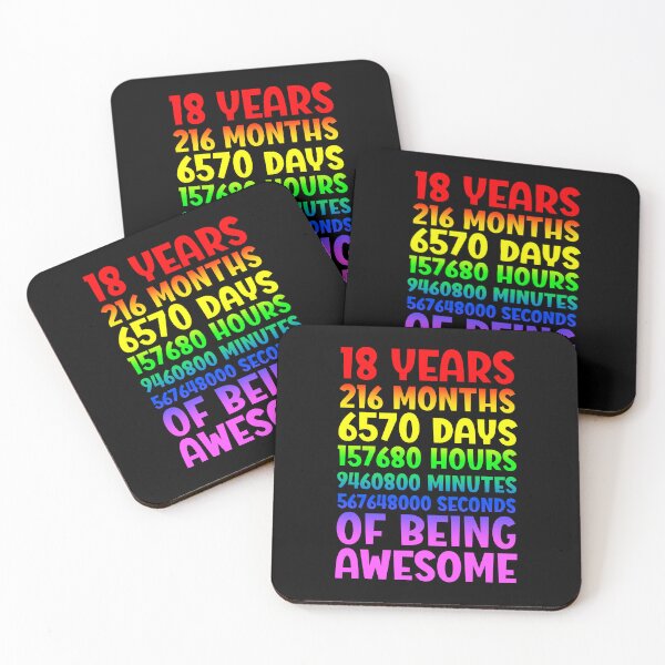 Item preview, 18 Years of Being Awesome - Official Adult Birthday Milestone Design designed and sold by Sun Sand & Sea Art.