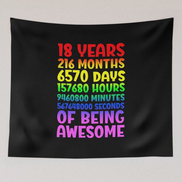 Item preview, 18 Years of Being Awesome - Official Adult Birthday Milestone Design designed and sold by Sun Sand & Sea Art.