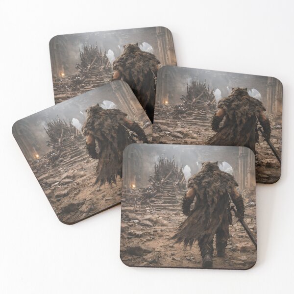 Item preview, Dark Fantasy Warrior Throne Ruins Scene Art designed and sold by KnitOfShadoF.