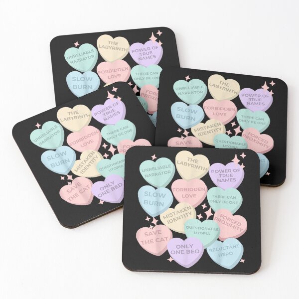 Item preview, Bookish Romance Tropes Conversation Hearts Only One Bed Slow Burn Save The Cat designed and sold by DaphoLatara.