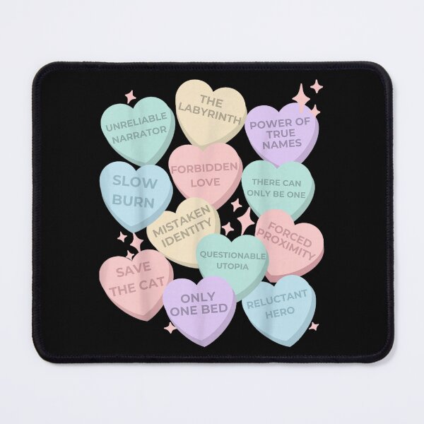 Item preview, Bookish Romance Tropes Conversation Hearts Only One Bed Slow Burn Save The Cat designed and sold by DaphoLatara.