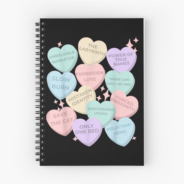 Item preview, Bookish Romance Tropes Conversation Hearts Only One Bed Slow Burn Save The Cat designed and sold by DaphoLatara.