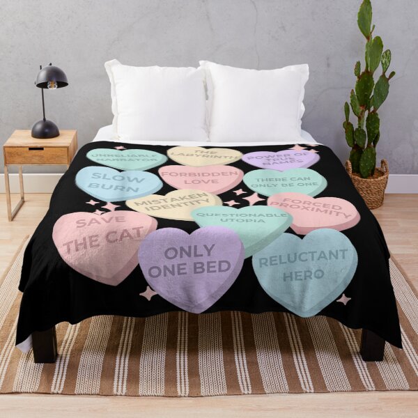 Item preview, Bookish Romance Tropes Conversation Hearts Only One Bed Slow Burn Save The Cat designed and sold by DaphoLatara.