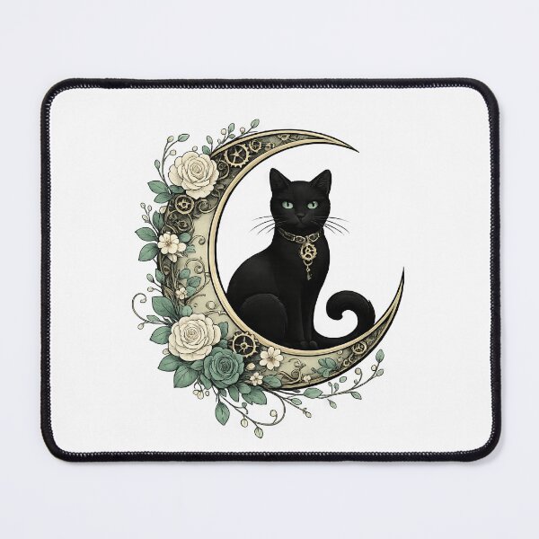 Item preview, Minimalist Gothic Style Steampunk Black Cat designed and sold by scicilysimonee.