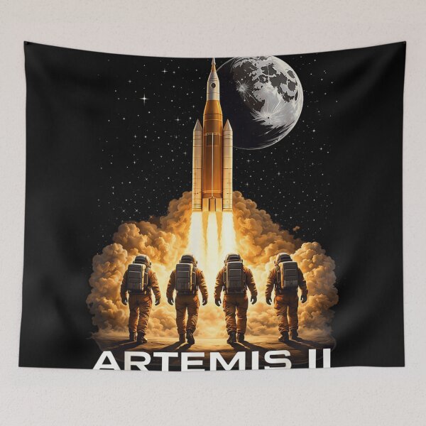 Item preview, Artemis II 2026 Moon Mission Astronauts Walking Toward Rocket Space Exploration Art designed and sold by DaphoLatara.