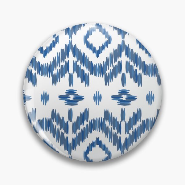 Artikelvorschau, Blaues Ikat-Muster mit geometrischen Formen – Modernes Boho-Textildesign entworfen und verkauft von PAWIRADA.