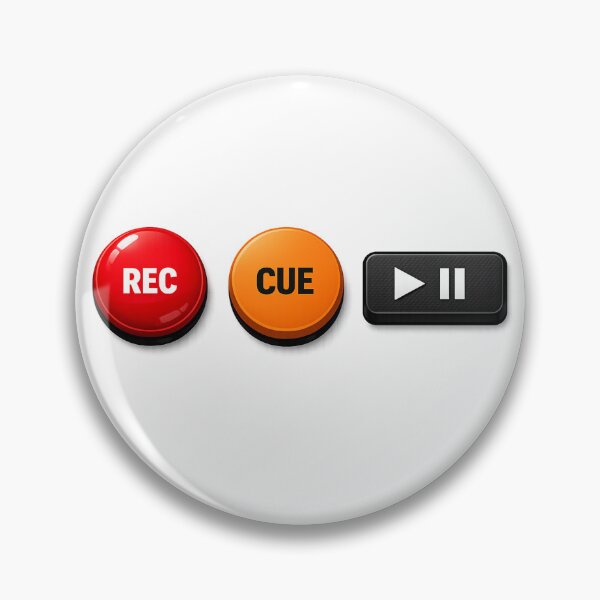 Item preview, DJ controller buttons: REC, CUE, PLAY/PAUSE designed and sold by  ZenRave Designs.